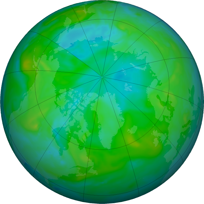 Arctic ozone map for 25 July 2020